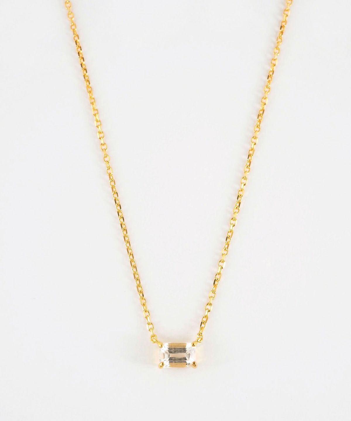 [SV925]レクタングルクリスタルネックレス