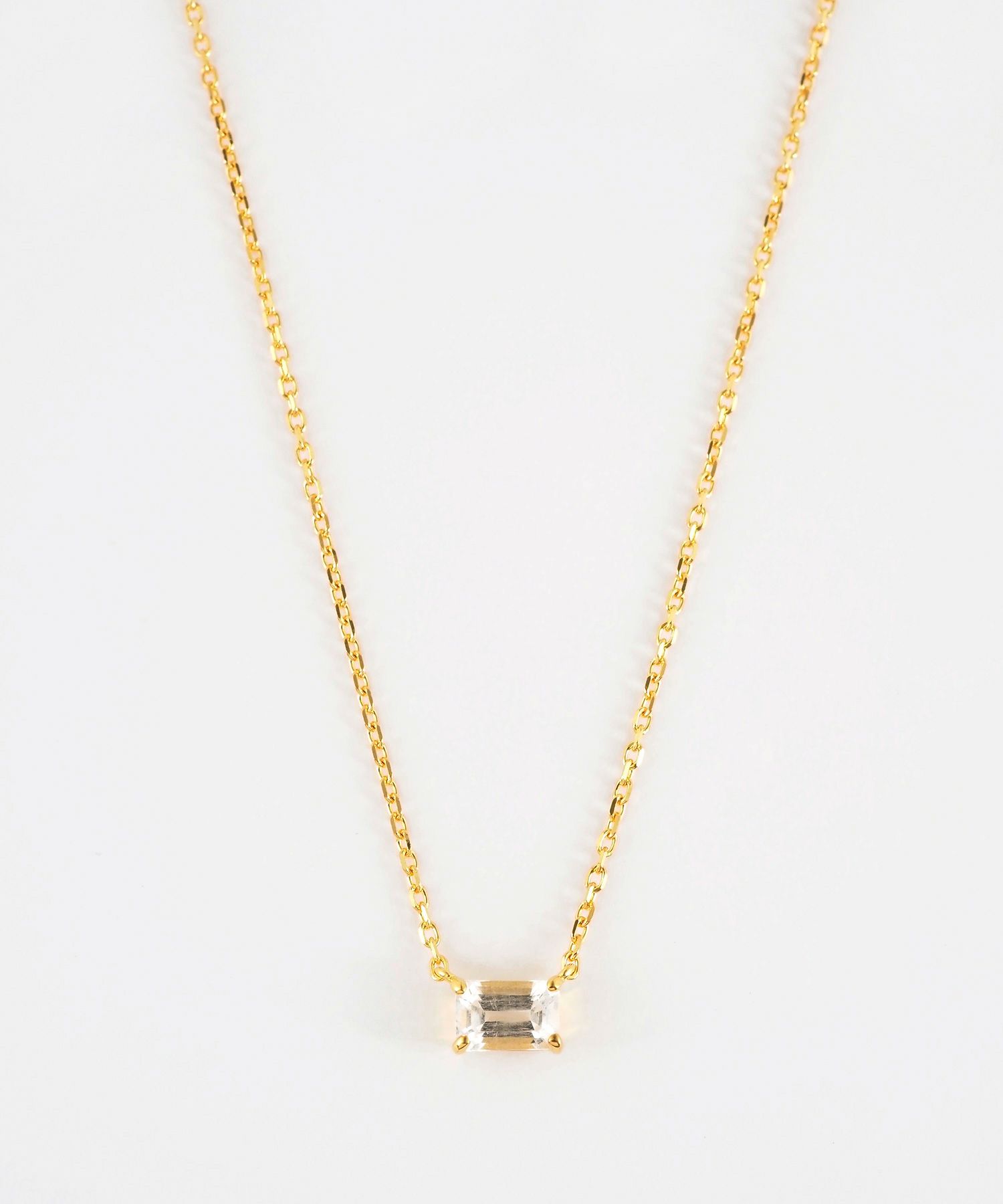 [SV925]レクタングルクリスタルネックレス