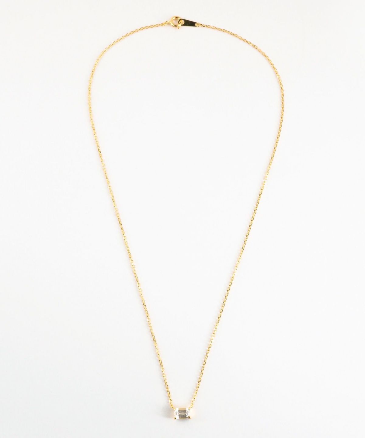 [SV925]レクタングルクリスタルネックレス