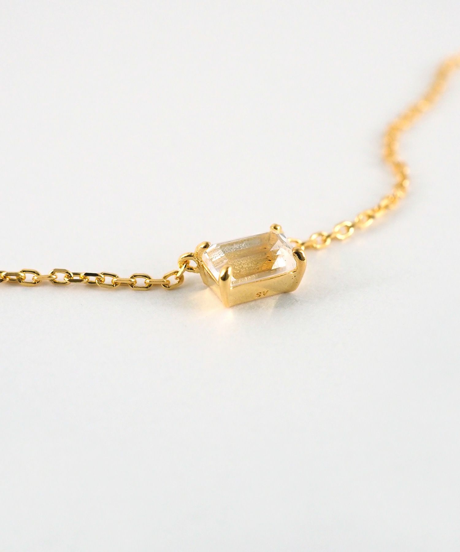 [SV925]レクタングルクリスタルネックレス