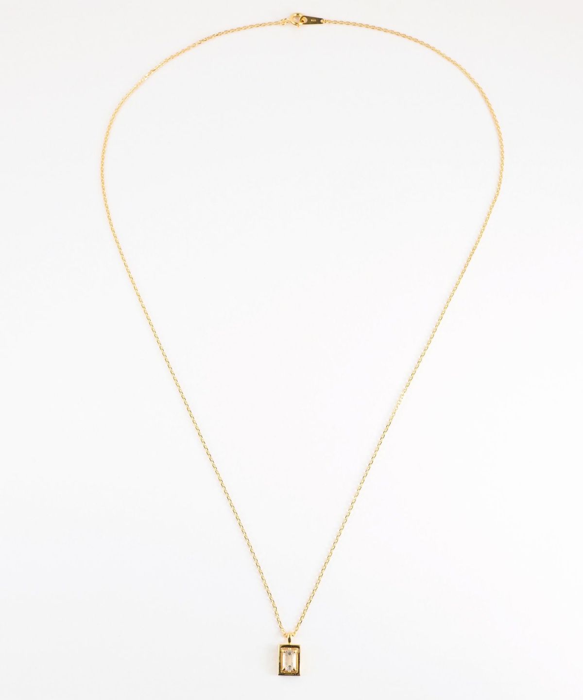 [SV925]レクタングルフレームクリスタルネックレス