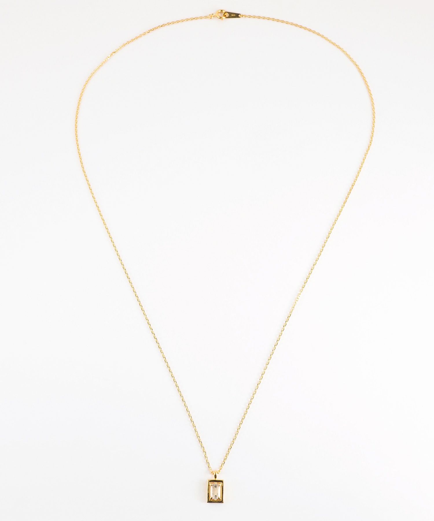 [SV925]レクタングルフレームクリスタルネックレス