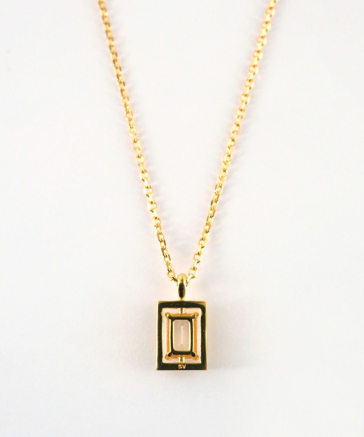 [SV925]レクタングルフレームクリスタルネックレス
