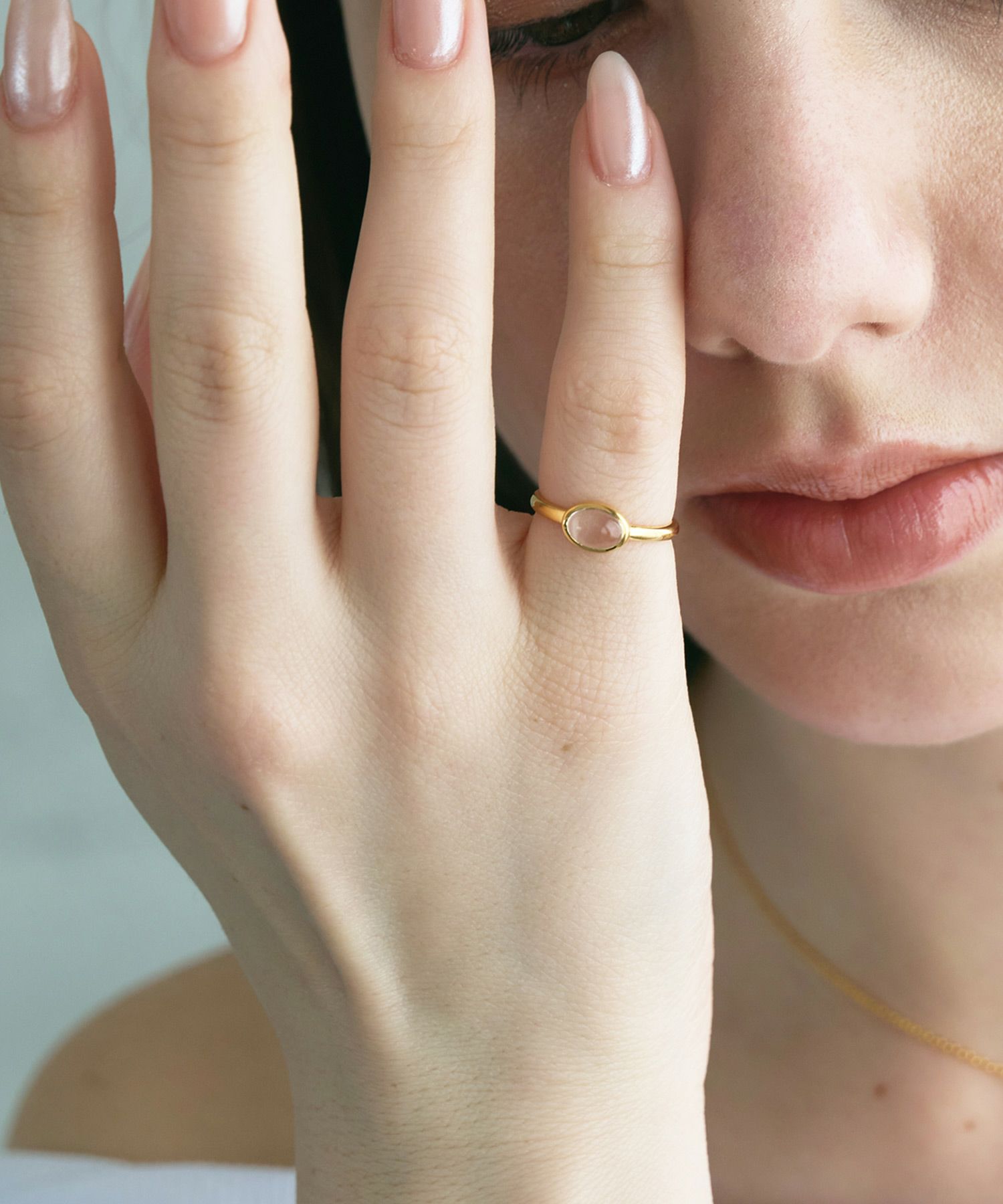 [SV925]オーバルクリスタルリング