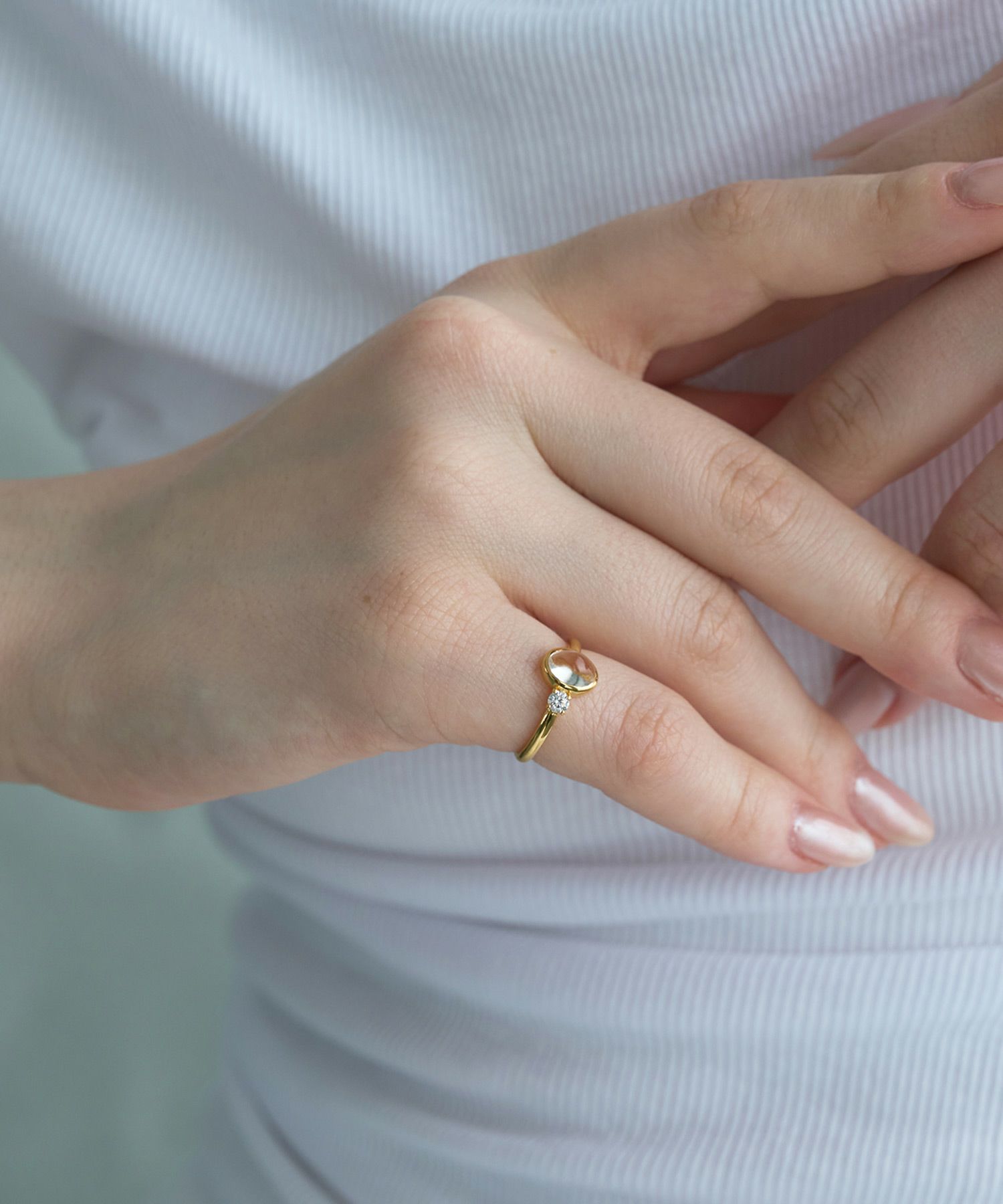 [SV925]オーバルクリスタルジルコニアリング