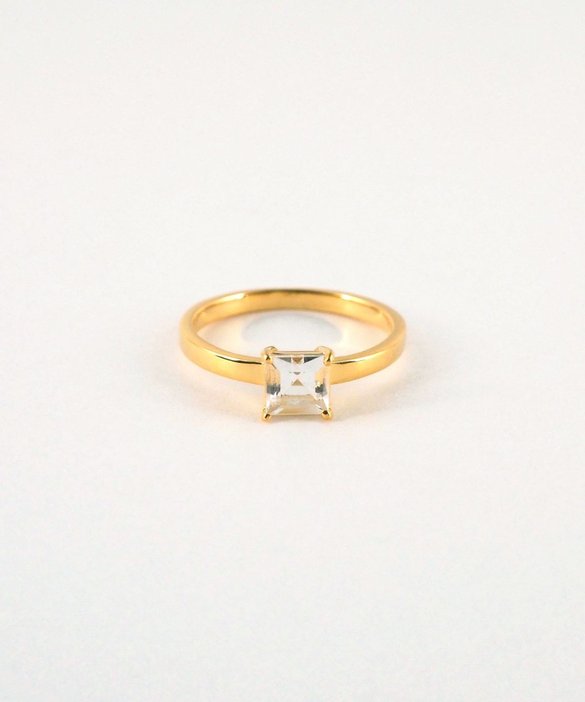 [SV925]スクエアクリスタルリング