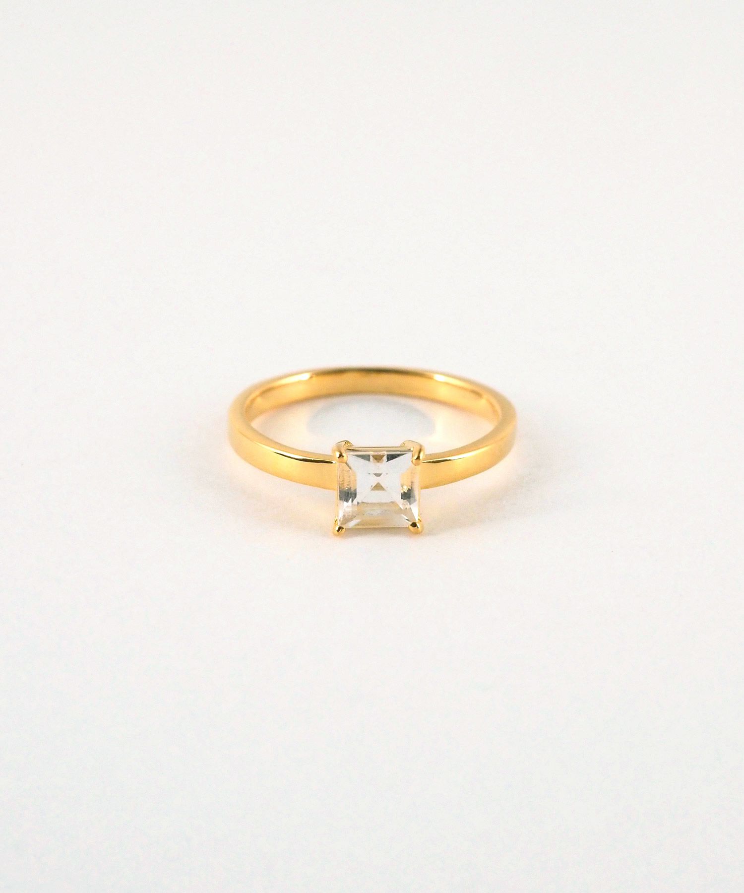 [SV925]スクエアクリスタルリング