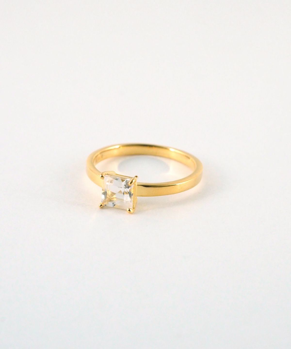 [SV925]スクエアクリスタルリング