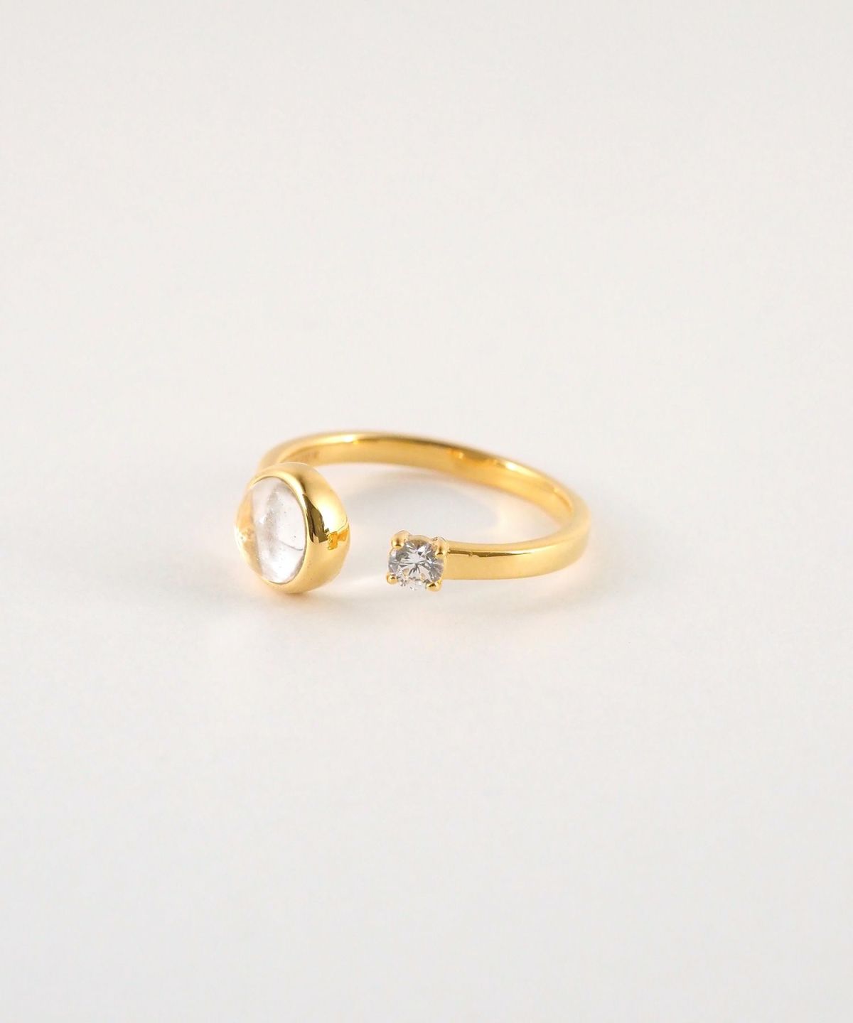 [SV925]ラウンドクリスタルオープンリング