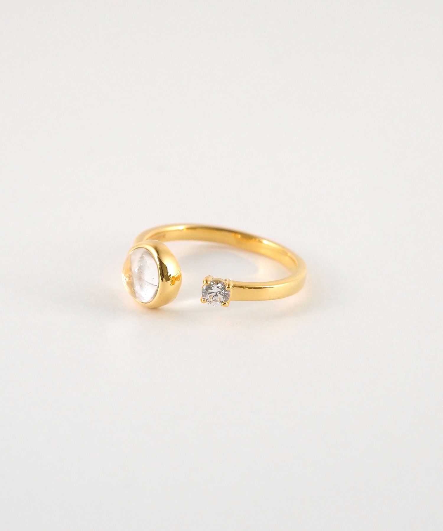 [SV925]ラウンドクリスタルオープンリング