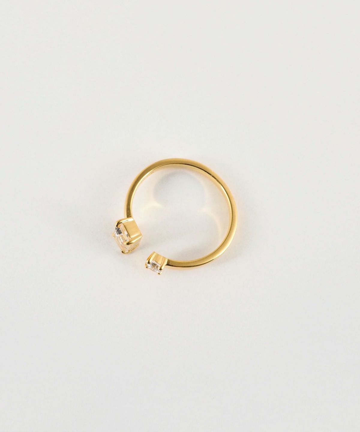 [SV925]レクタングルクリスタルオープンリング