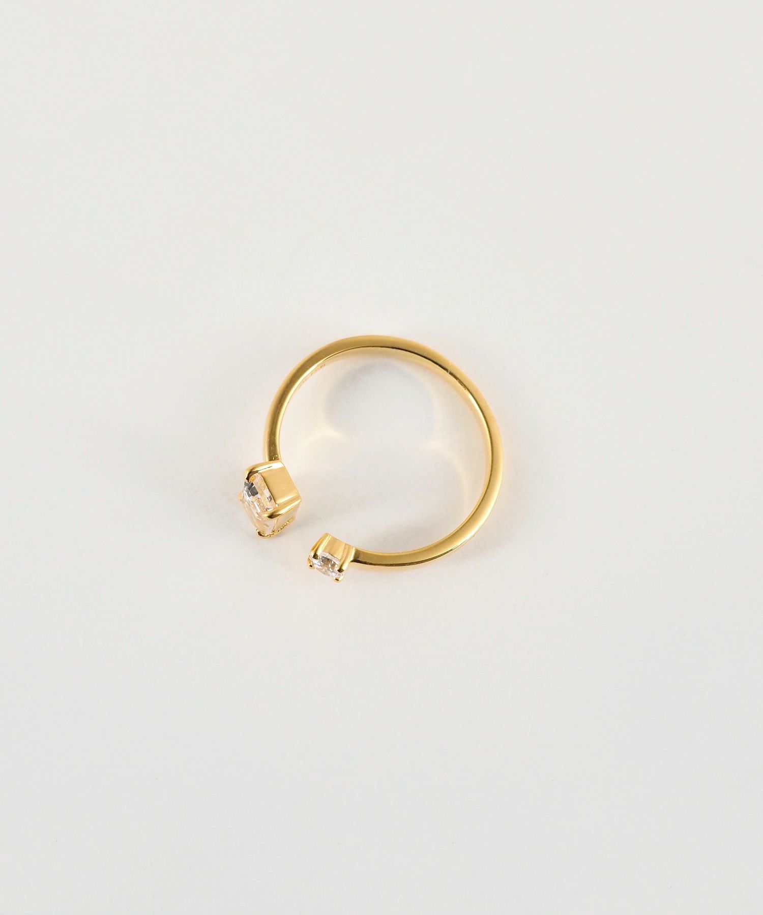 [SV925]レクタングルクリスタルオープンリング