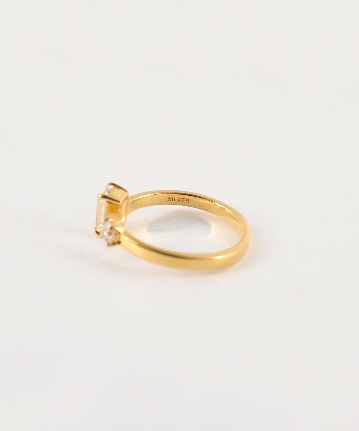 [SV925]レクタングルクリスタルオープンリング