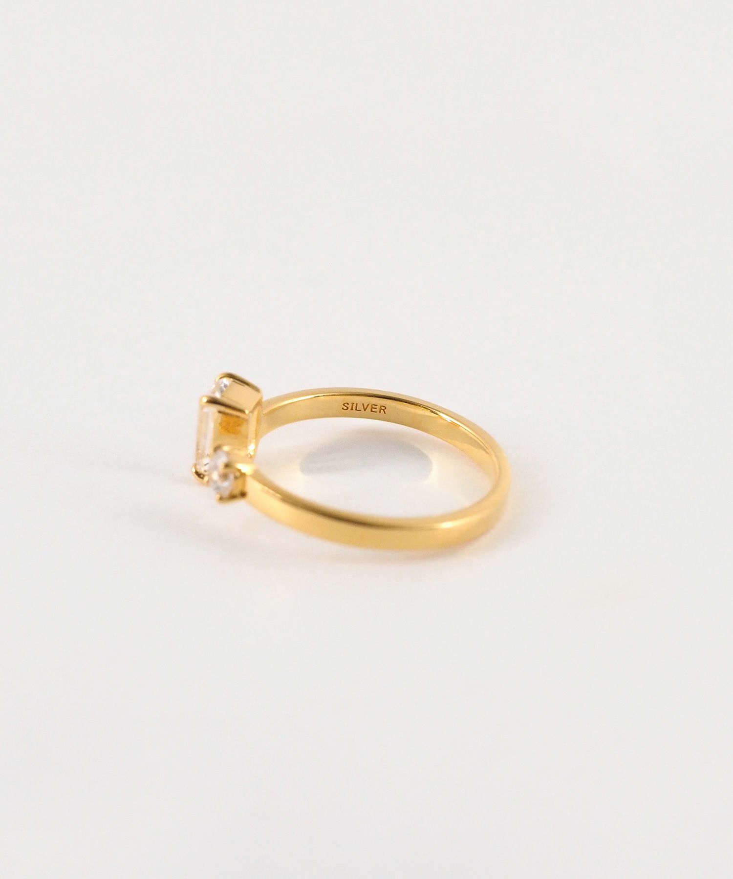 [SV925]レクタングルクリスタルオープンリング