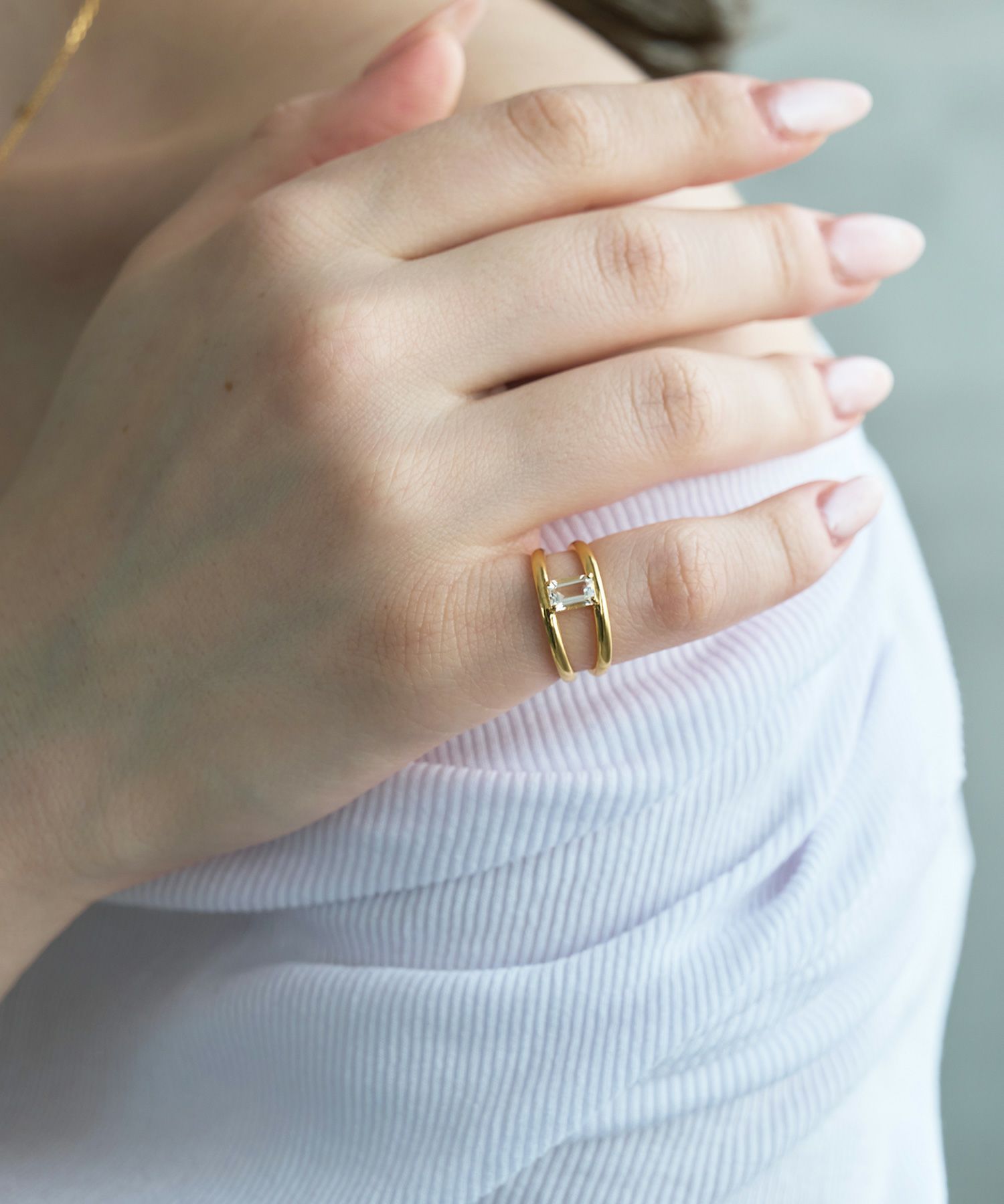 [SV925]クリスタルダブルアームリング