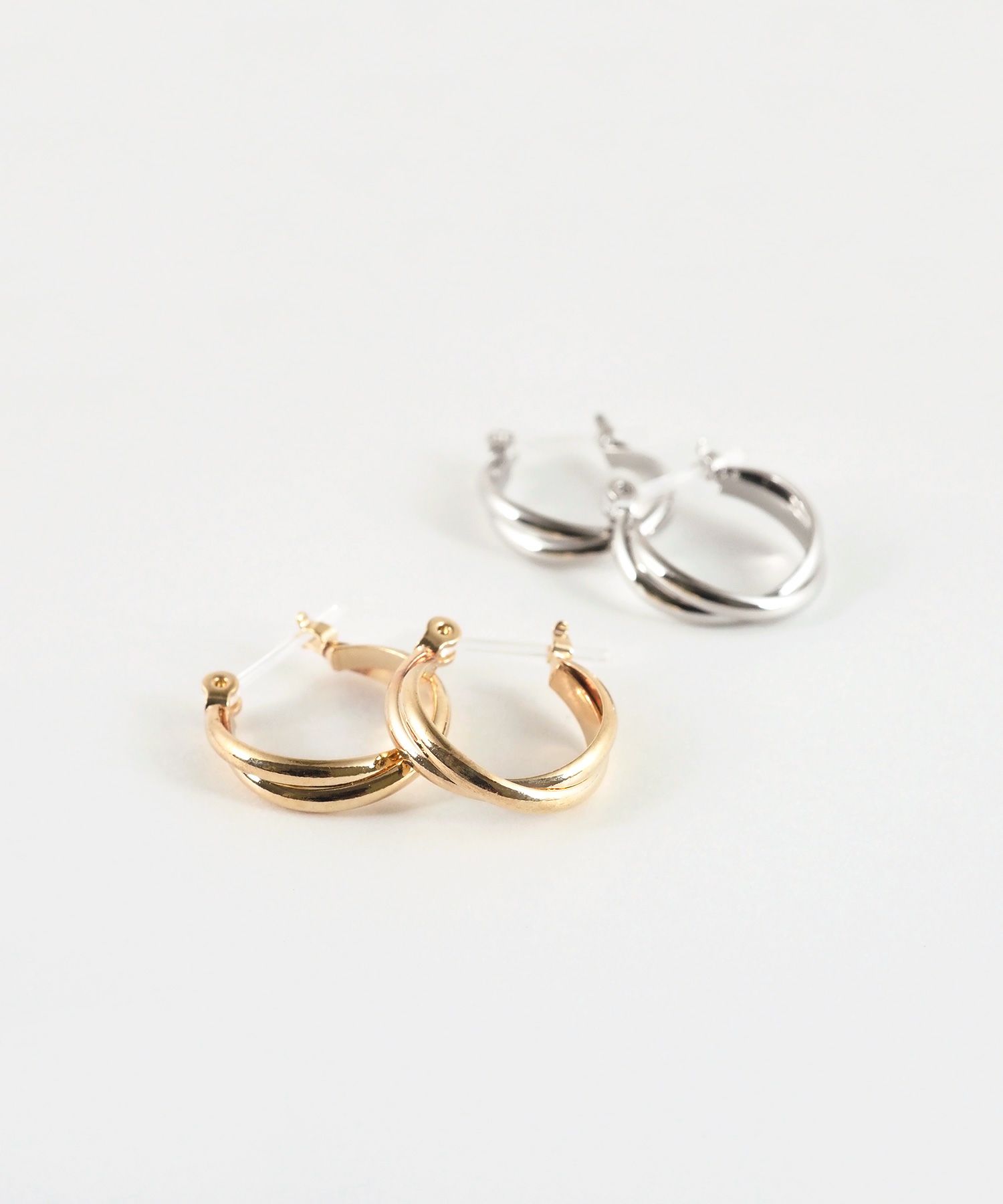 15mmクロスフープ樹脂ポストピアス