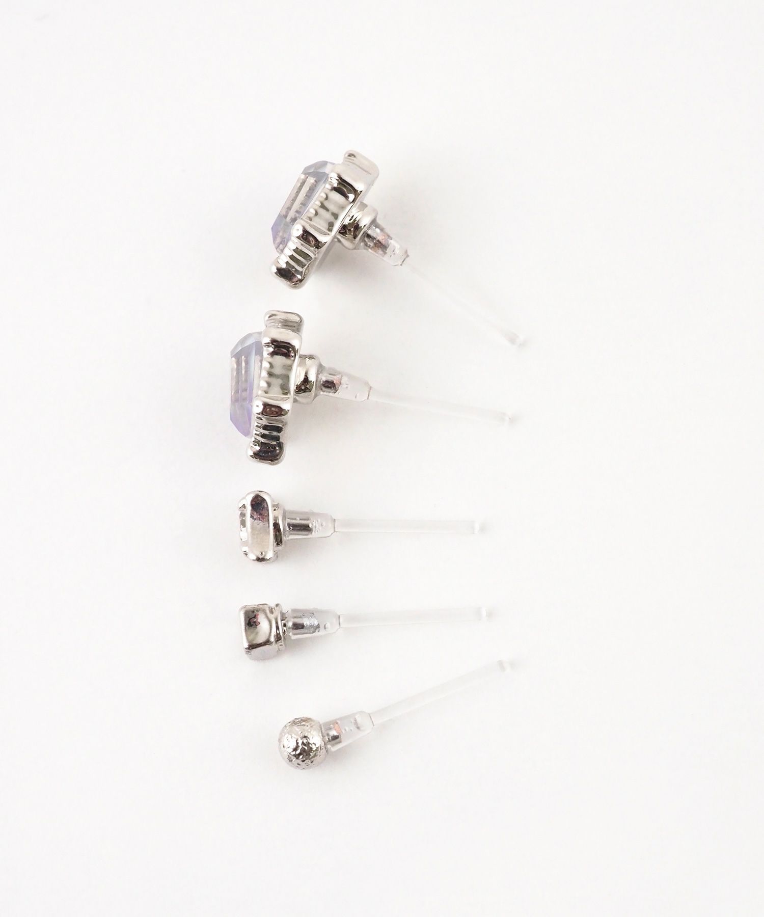 グラデーションカラー樹脂ポストセットピアス