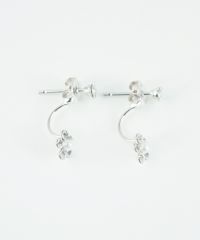 フラワーラインストーンバックキャッチピアス