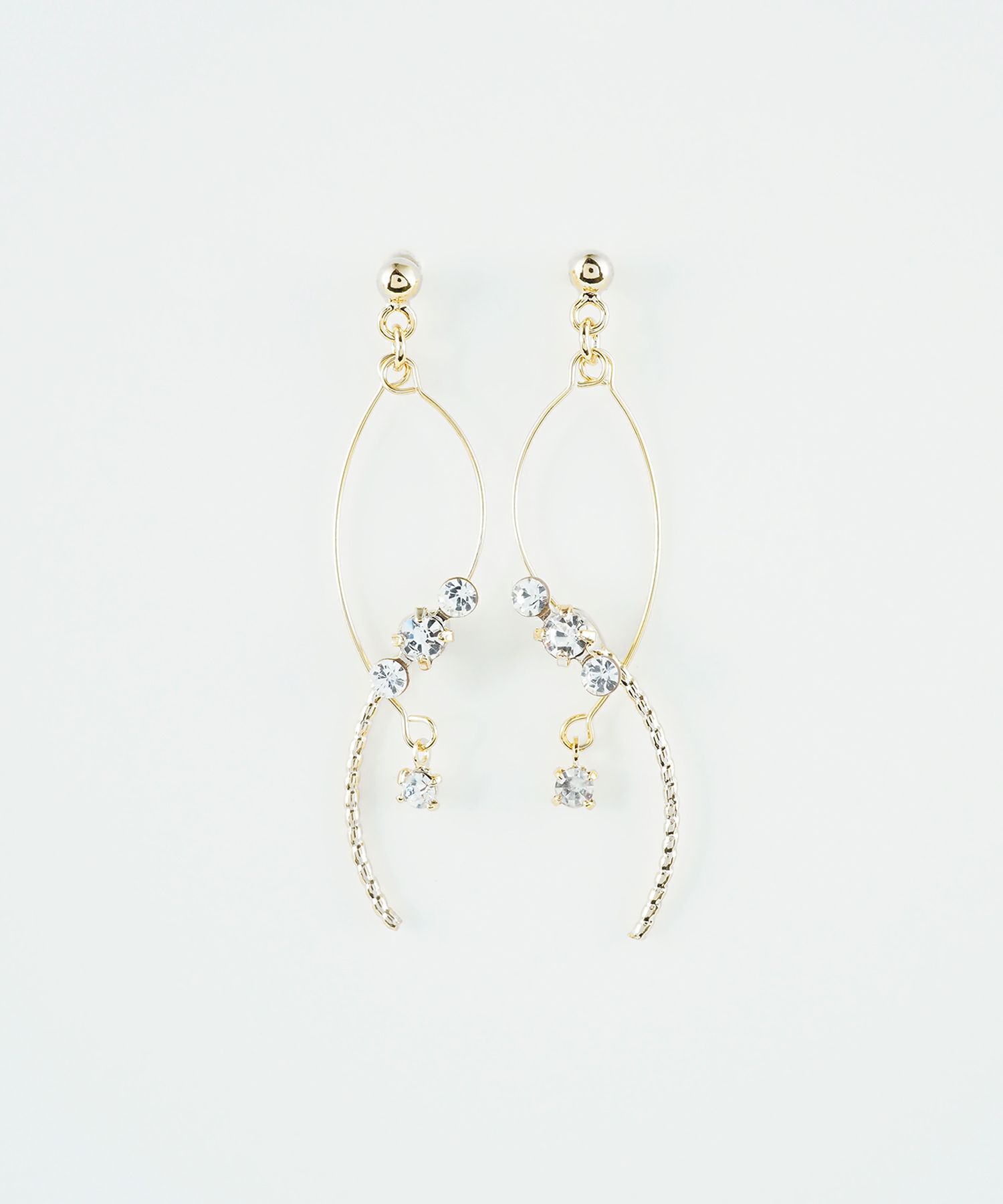 ウェーブラインビジューピアス