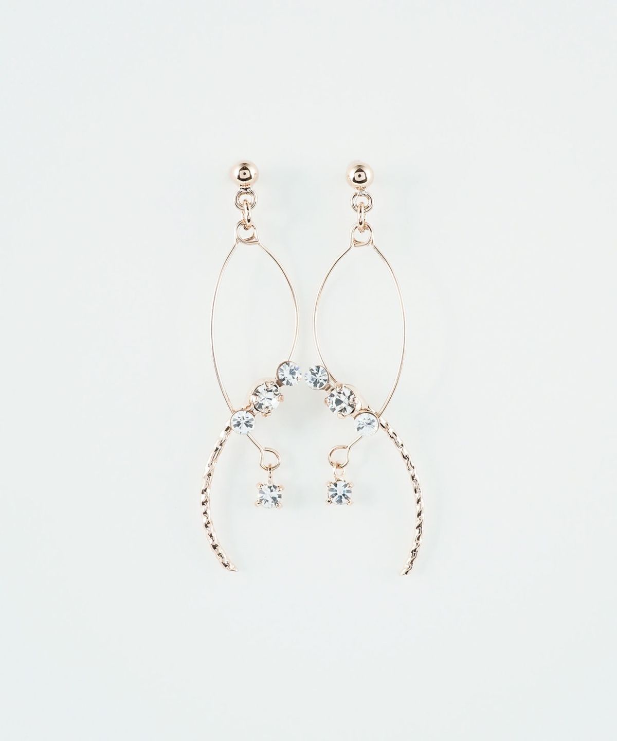 ウェーブラインビジューピアス