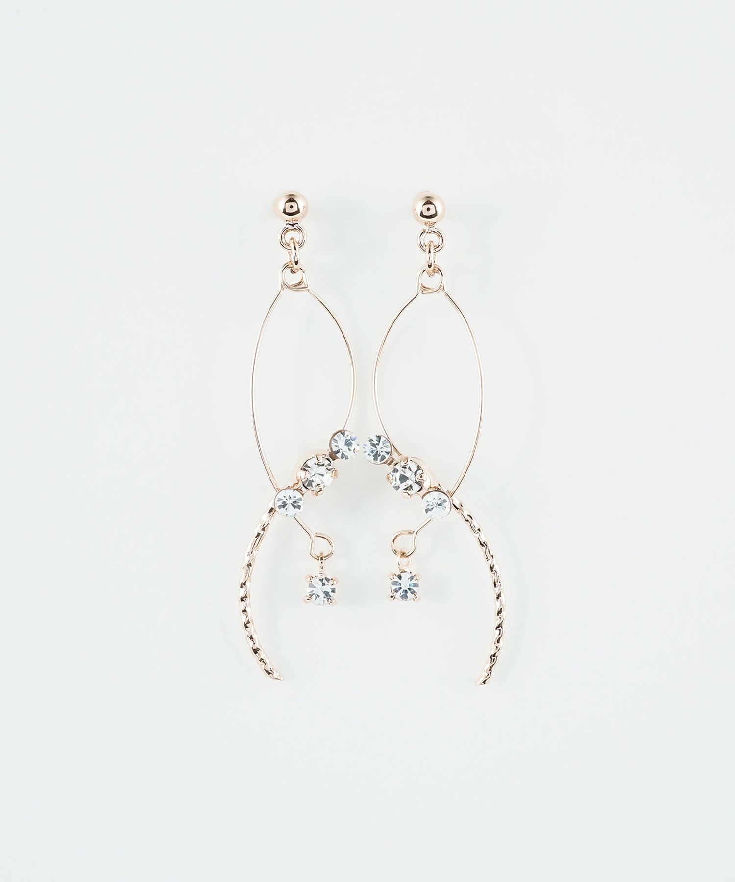 ウェーブラインビジューピアス