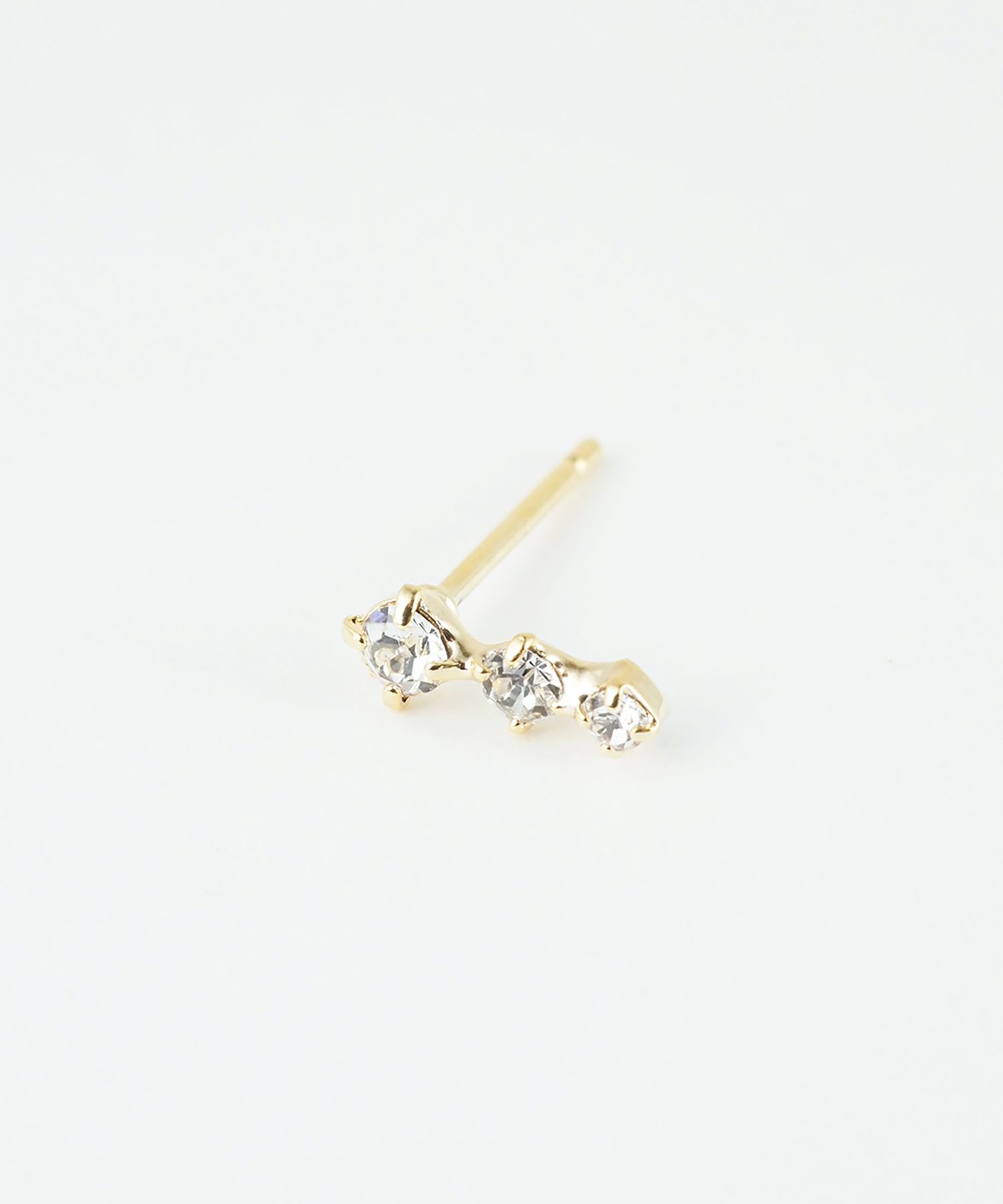 トリプルラインストーンピアス