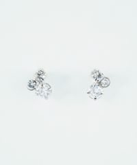 3連ラインストーンミニピアス