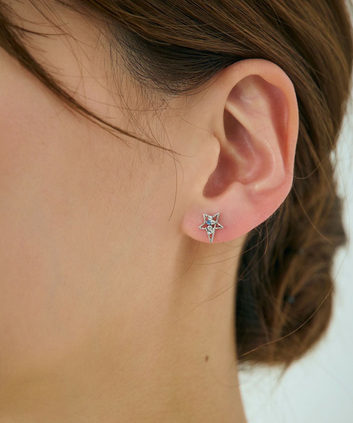 スタービジューセットチタンポストピアス