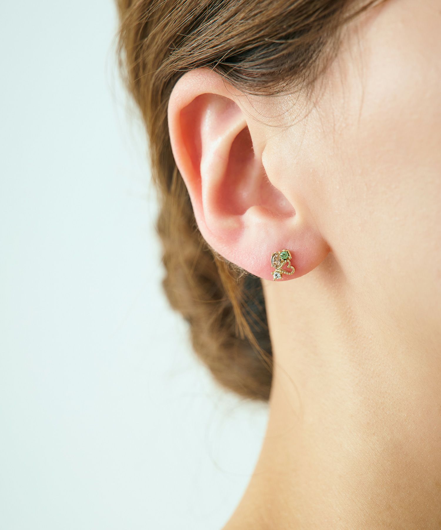 プチハートビジューセットチタンポストピアス