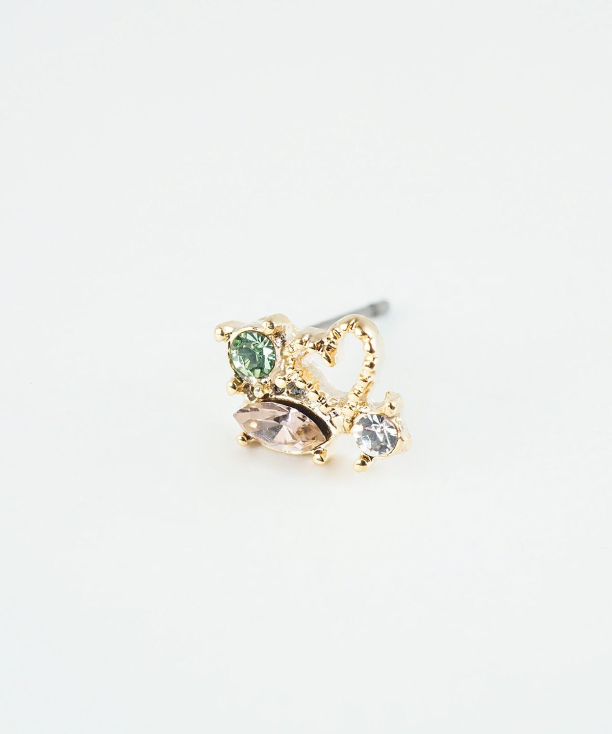 プチハートビジューセットチタンポストピアス