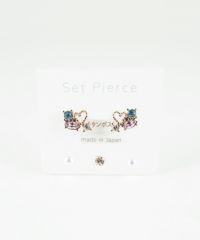 プチハートビジューセットチタンポストピアス