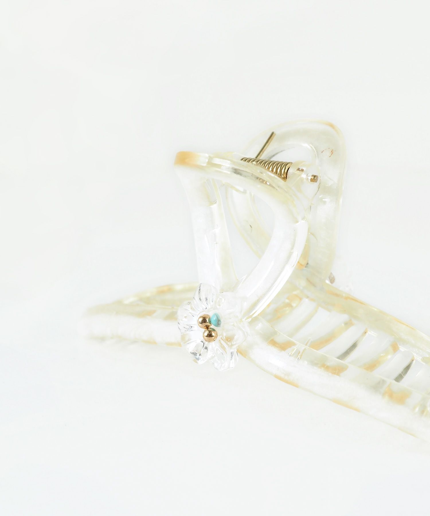 フラワーターコイズバンスクリップ