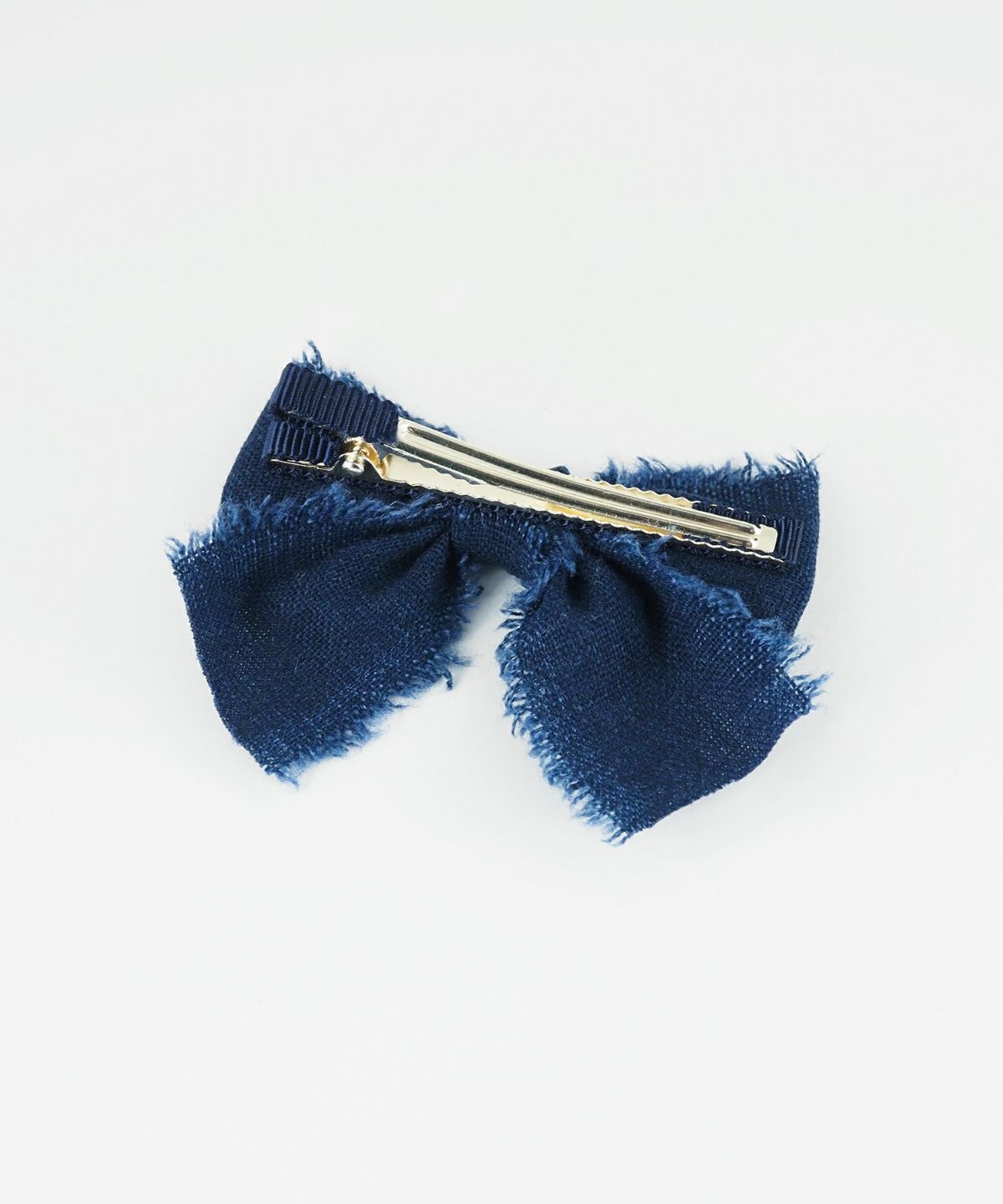 フリンジデニムリボン2Pセットヘアクリップ