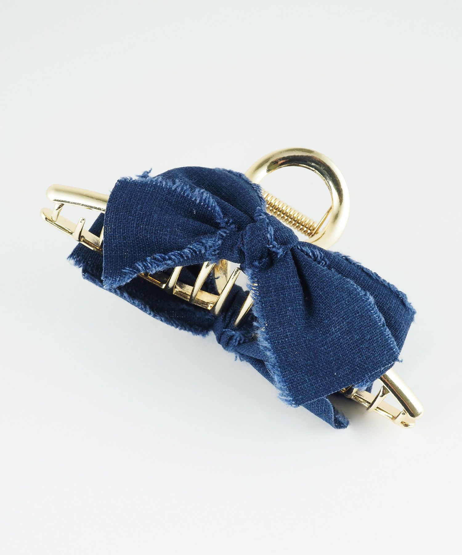 フリンジデニムリボンバンスクリップ