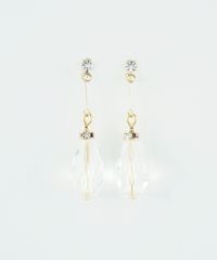 カットビーズチタンポストピアス