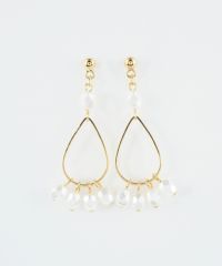 ドロップビーズチタンポストピアス