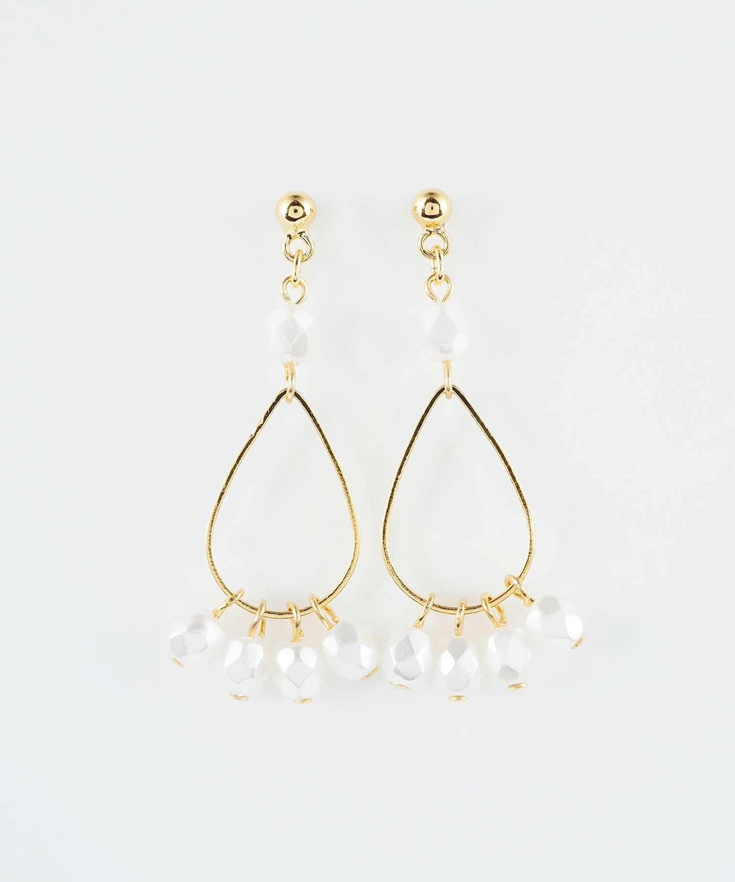 ドロップビーズチタンポストピアス