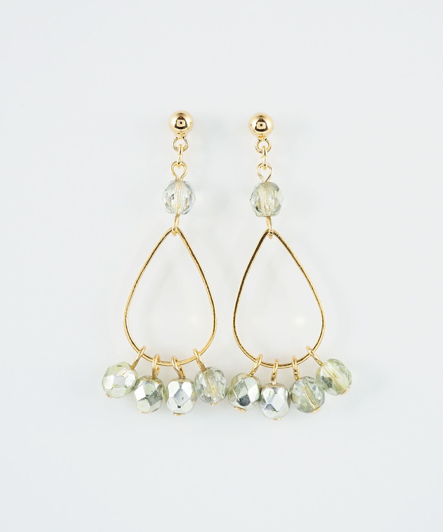 ドロップビーズチタンポストピアス