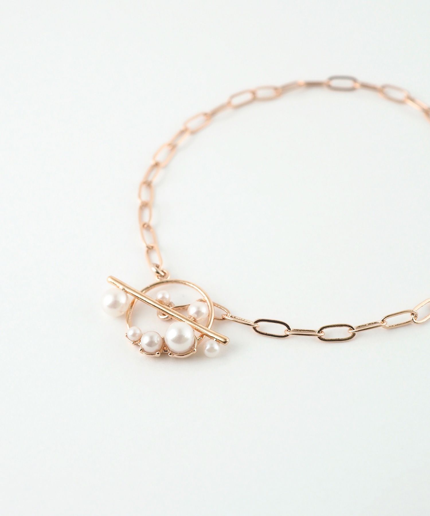 オーバルチェーンパールマンテルブレスレット