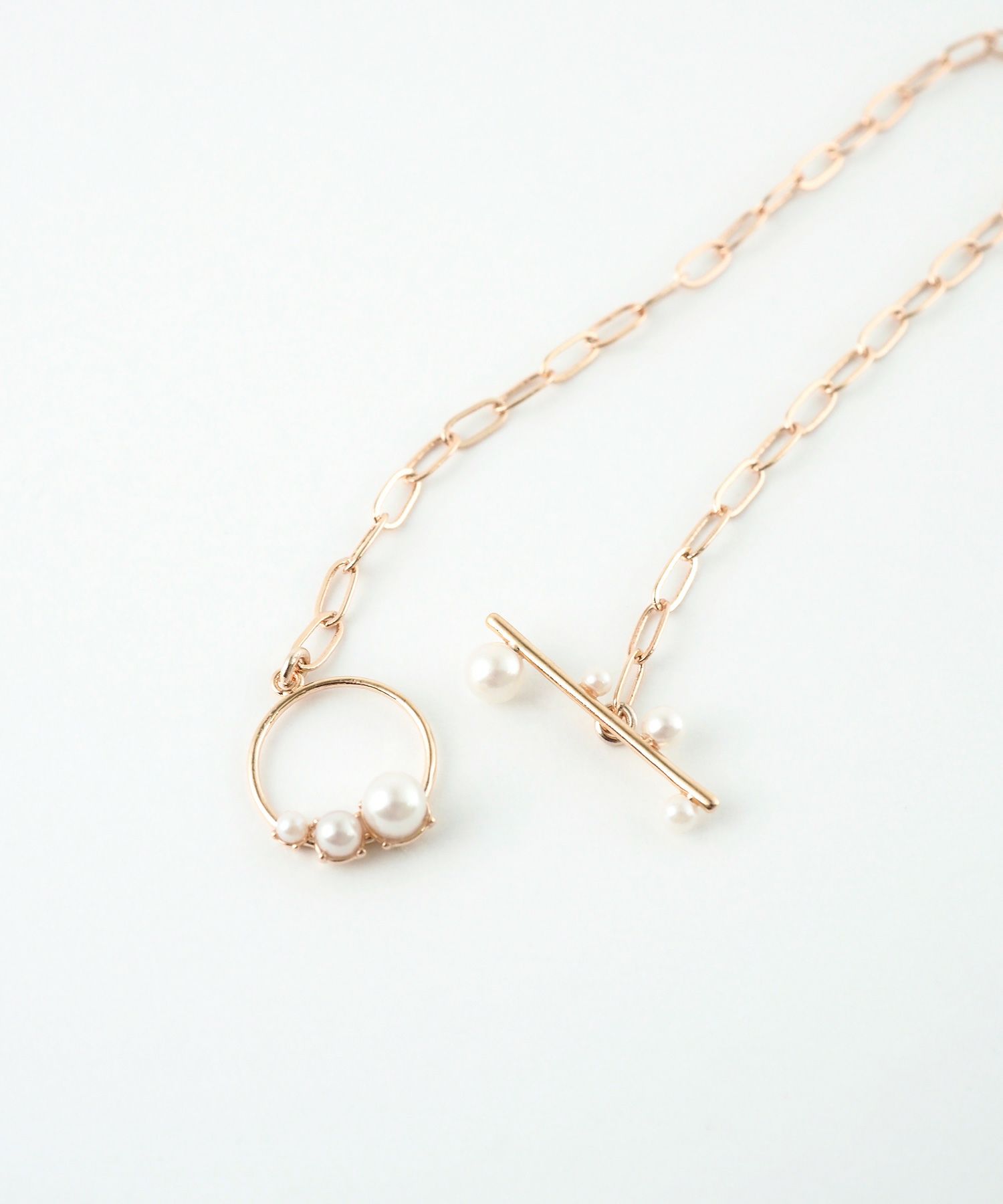 オーバルチェーンパールマンテルブレスレット