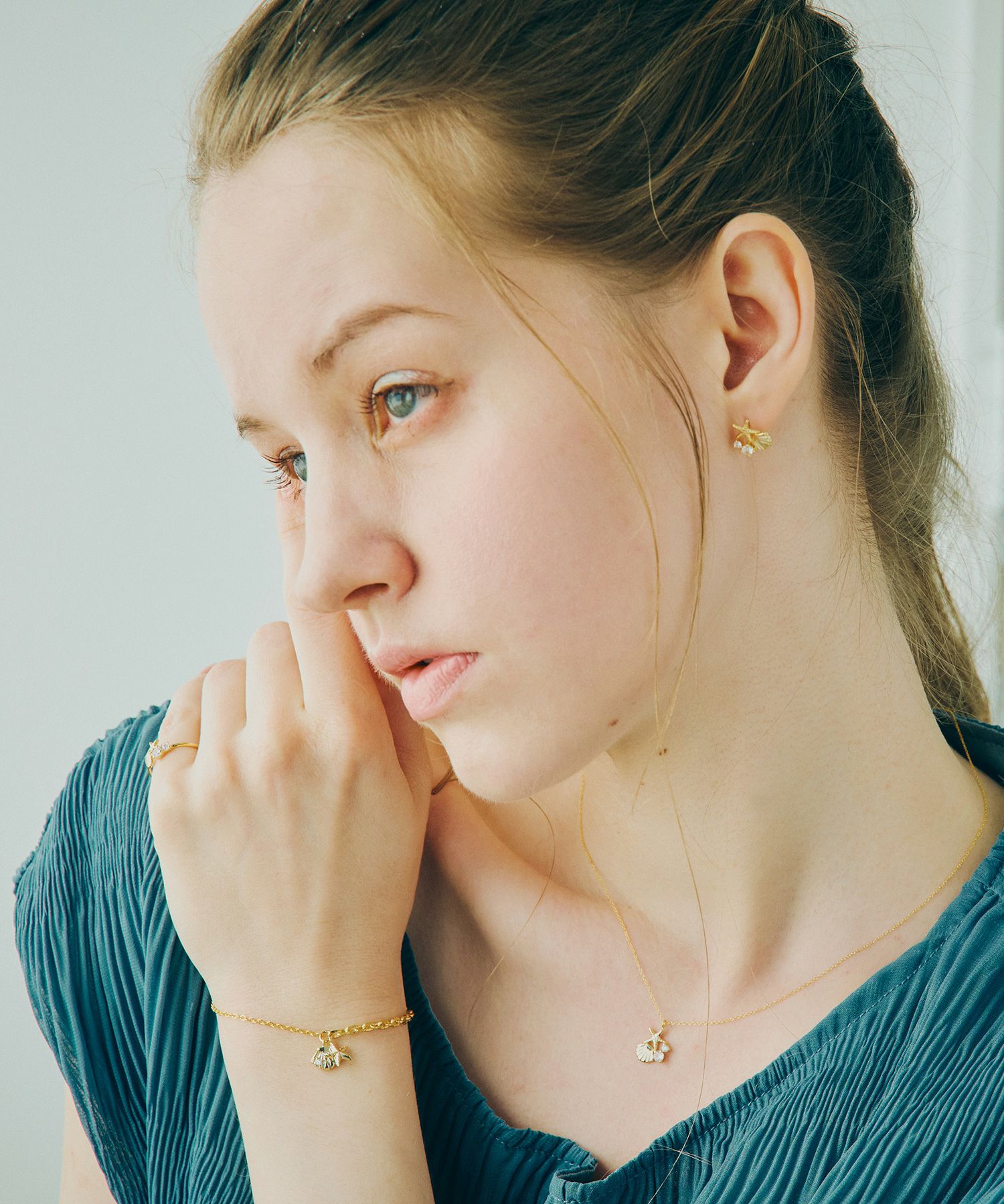 マリンモチーフチタンポストピアス【MUK shady sophy】