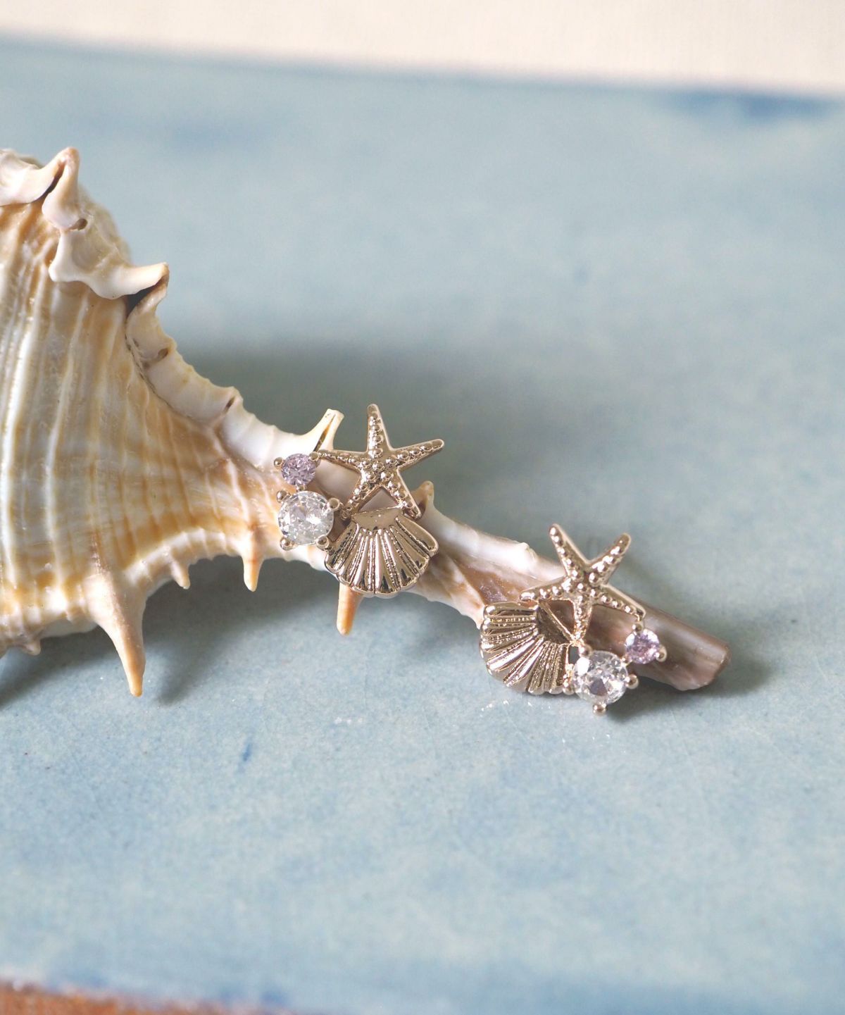 マリンモチーフチタンポストピアス【MUK shady sophy】