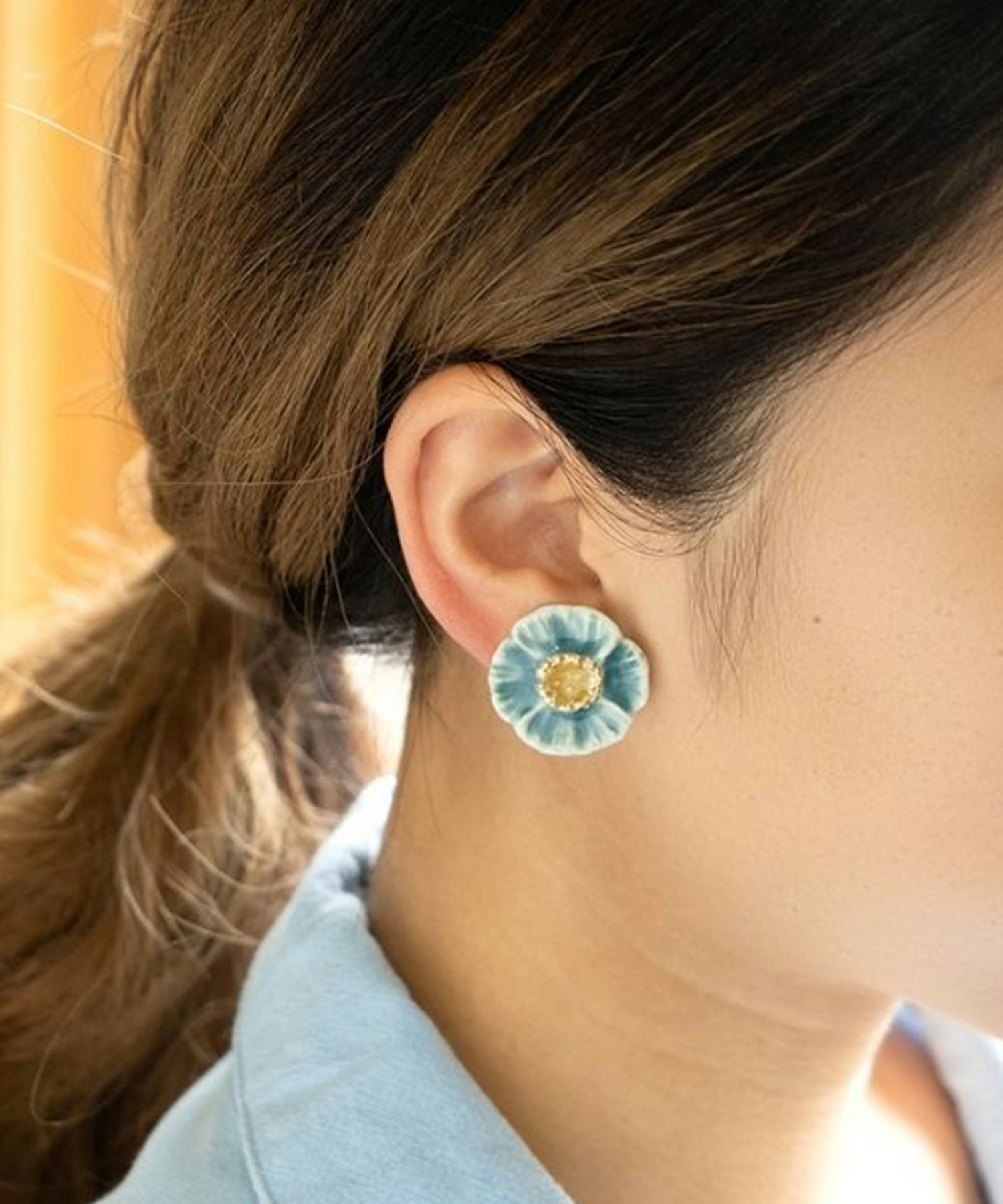 【予約商品】【メディア着用】美濃焼タイル優花ピアス【七窯社】