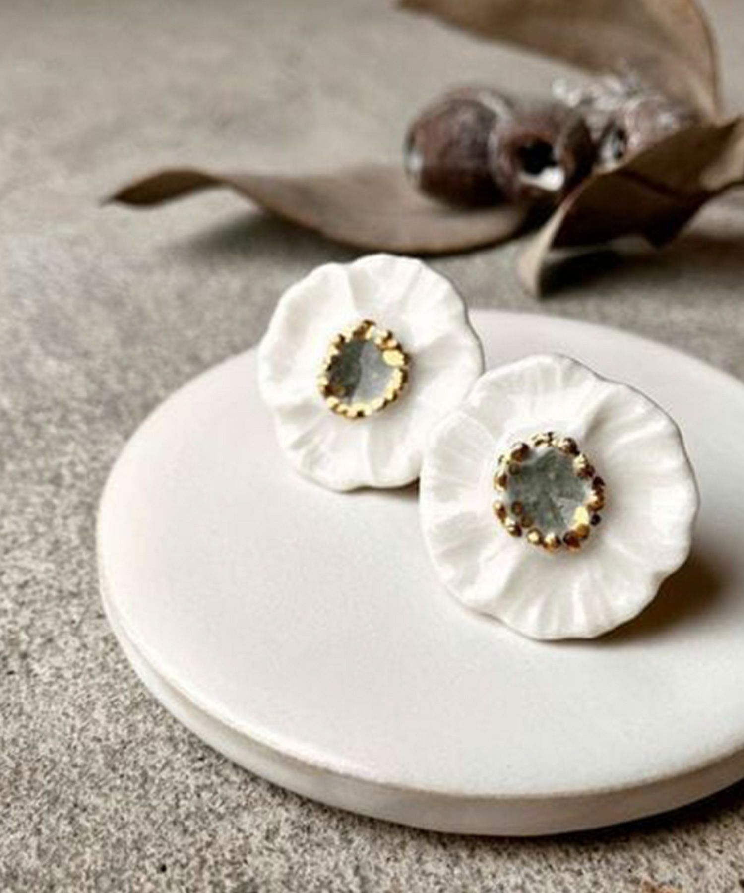 【予約商品】【メディア着用】美濃焼タイル優花イヤリング【七窯社】