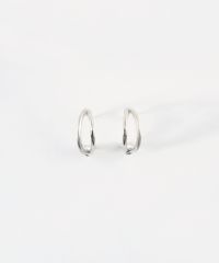 ノットダブルラインフープセラミックポストピアス