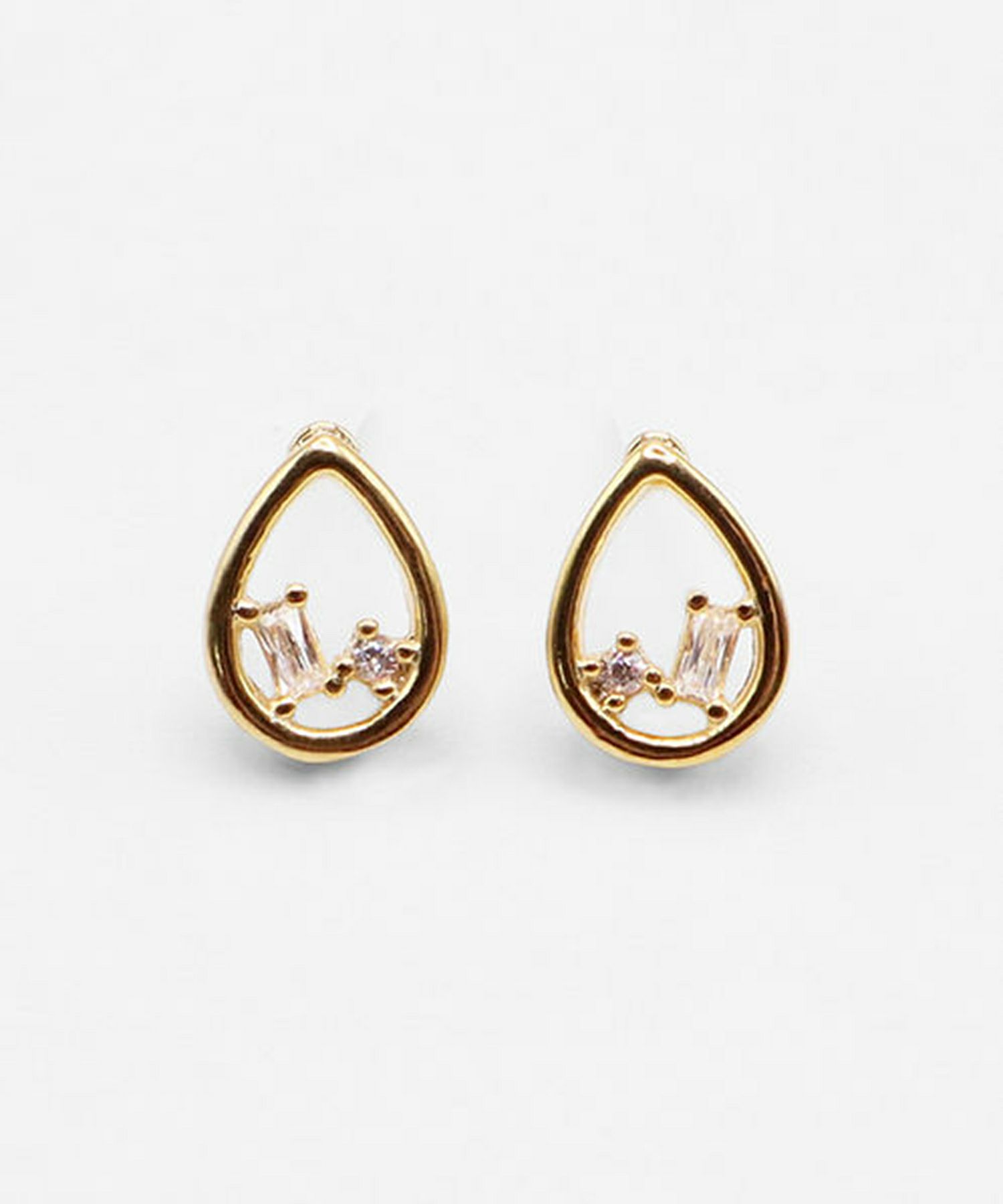 ドロップフレームセラミックポストピアス