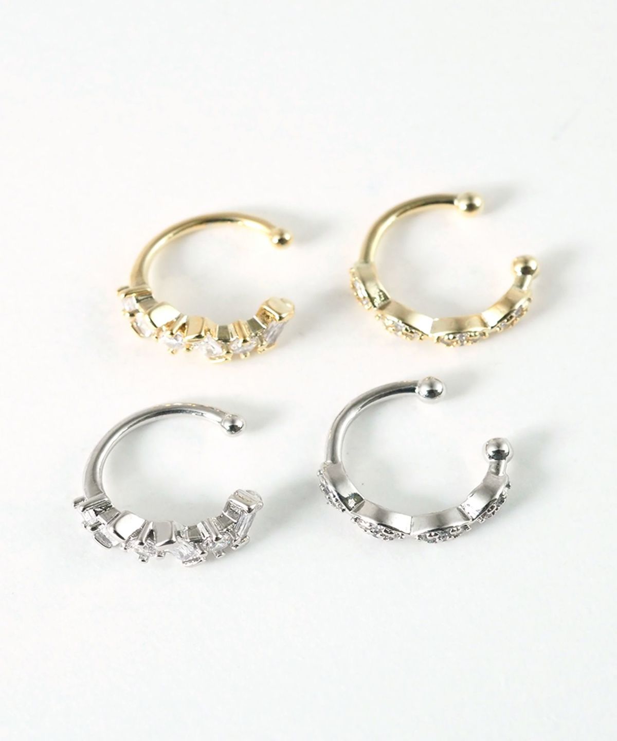 ダブルストーンセットイヤーカフ