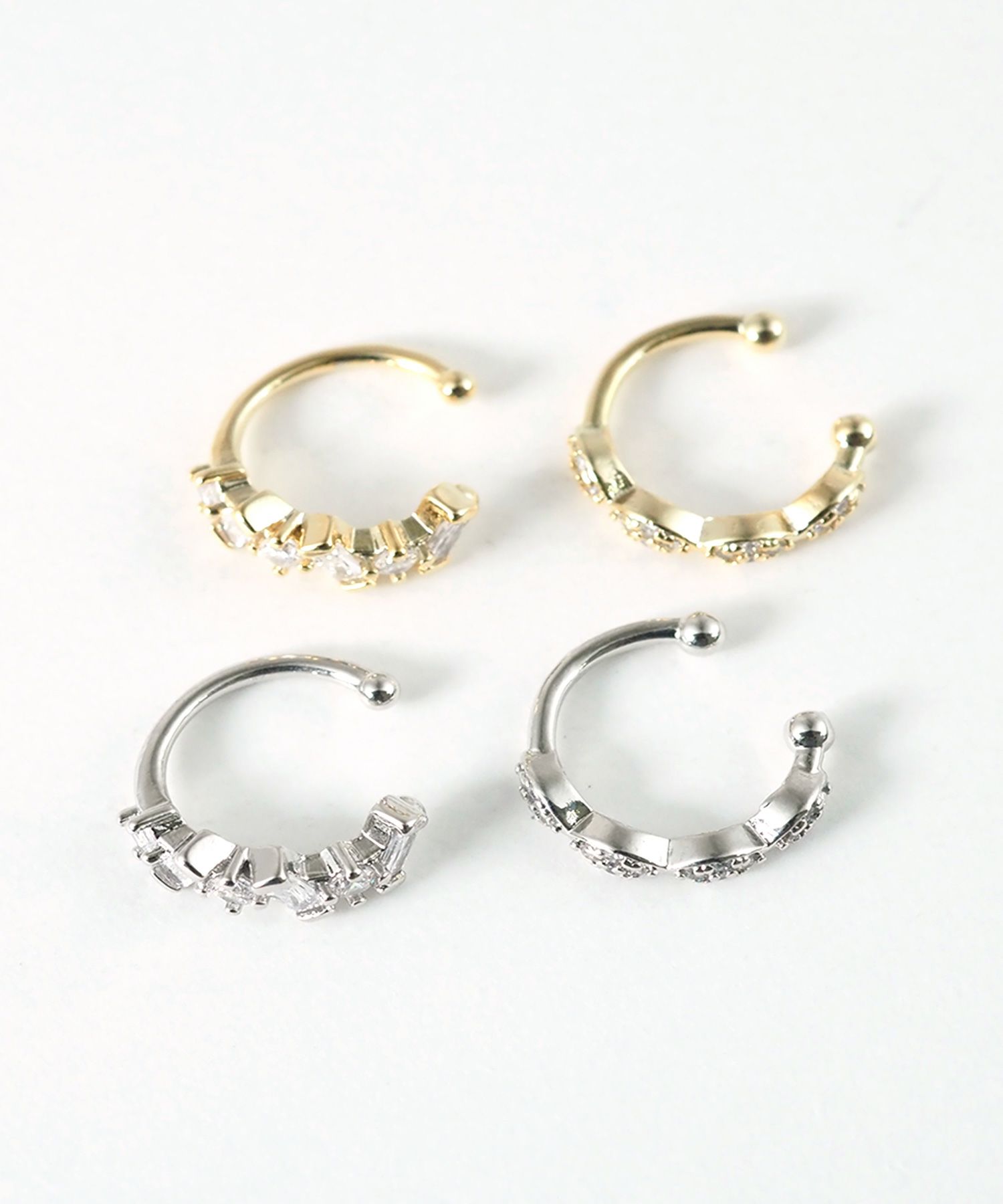 ダブルストーンセットイヤーカフ