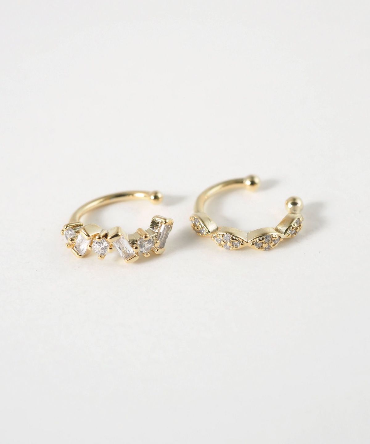 ダブルストーンセットイヤーカフ