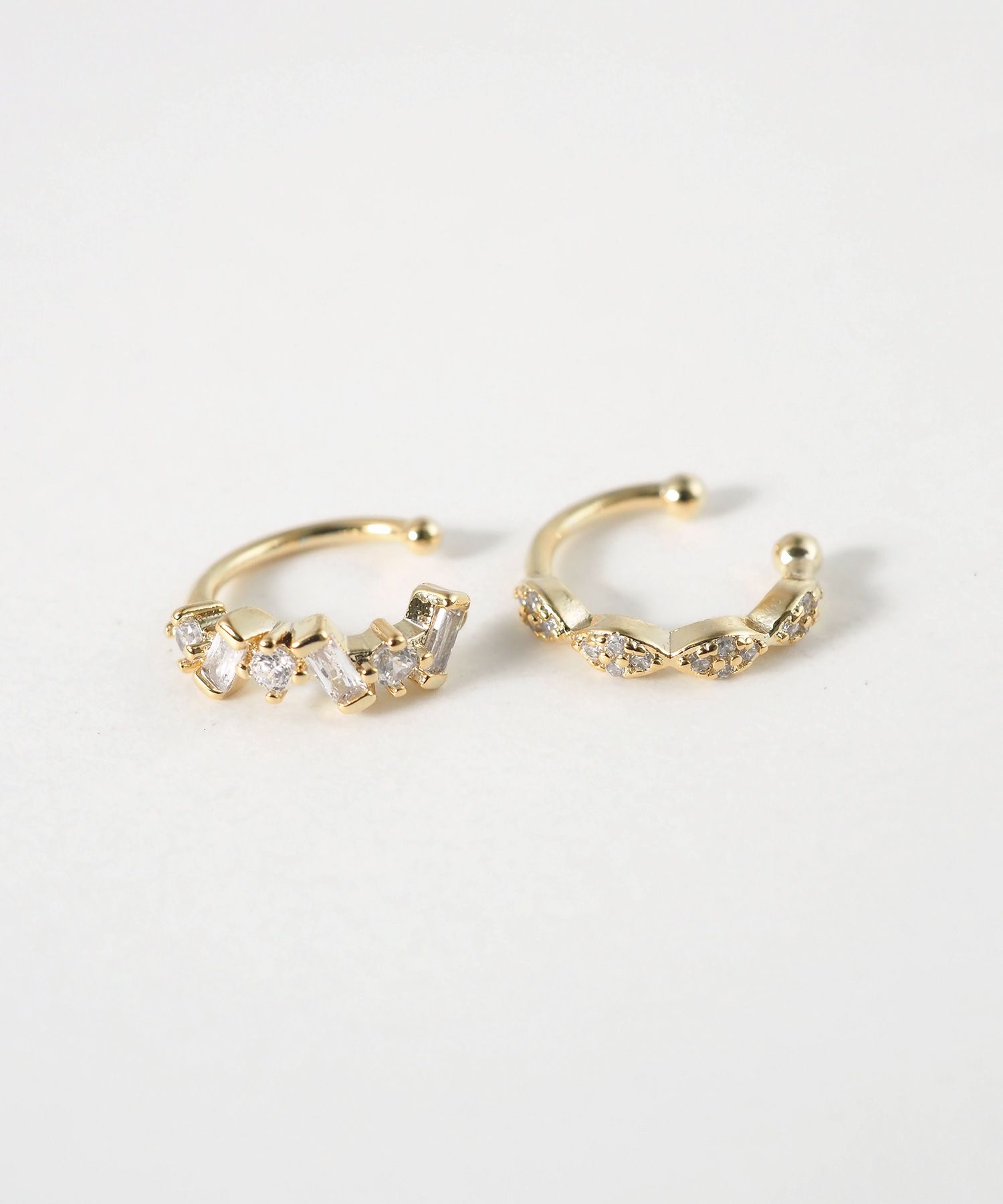 ダブルストーンセットイヤーカフ